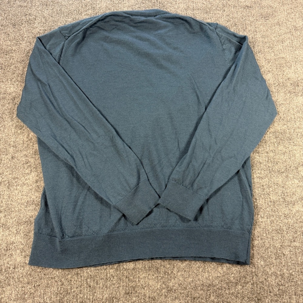 Banana Republic Crewneck Merino Wool Blue Sweater Size XL Quiet Luxury - Picture 8 of 10